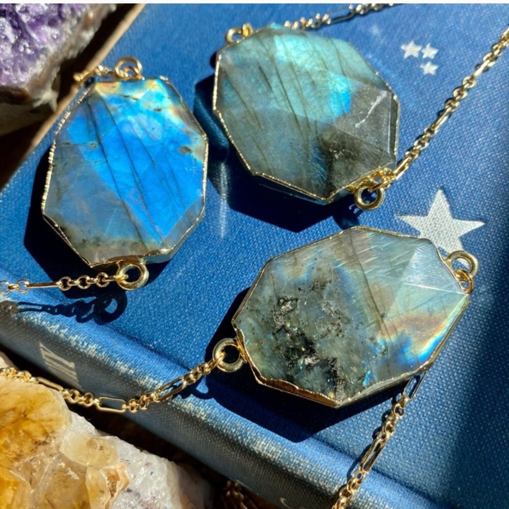 22k Gold Plated Labradorite Boho Necklace